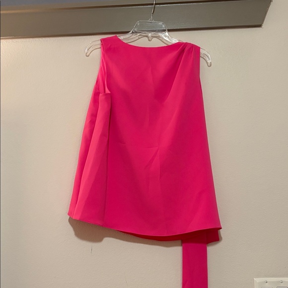 Halston Iliana Crepe Draped Top in Neon Pink SZ 10 NWT - Picture 5 of 8